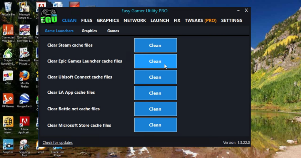 Use Easy Game Utility to Clean Cache